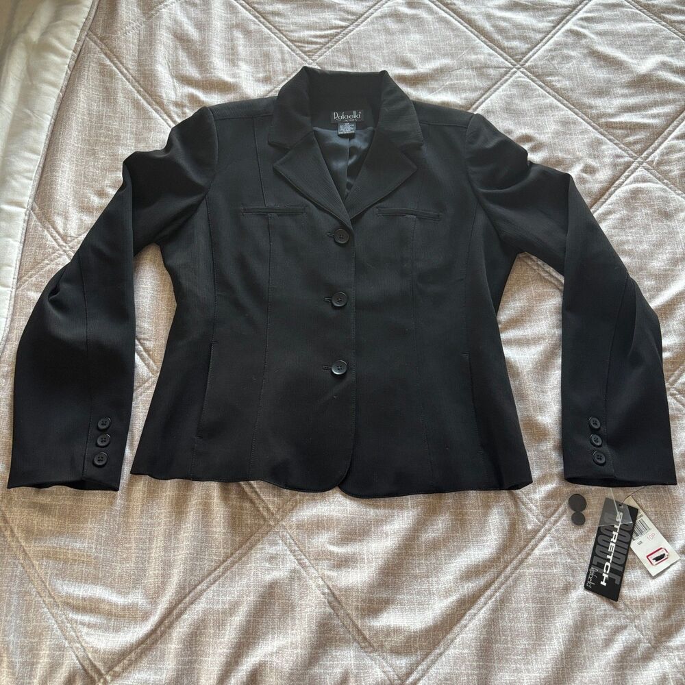 Rafaella: NWT Petites Black Stretch Blazer Jacket Size 10P